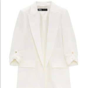 NWT Zara Ivory Blazer, size XS, rolled-up sleeves